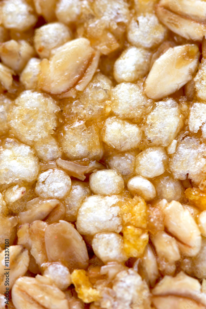 Healthy granola bar texture , macro Healthy granola bar texture , macro