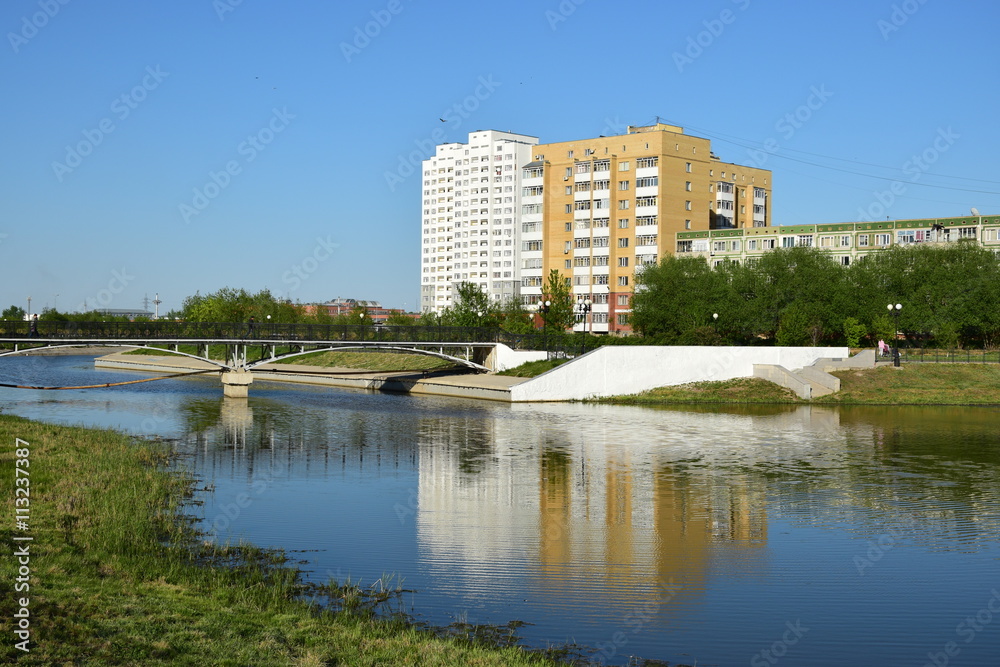 Modern residential building in Astana, capital of Kazakhstan