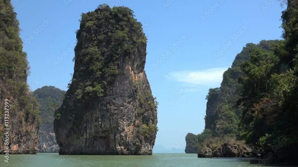 rock sticking out of the water in the Phang Nga Bay