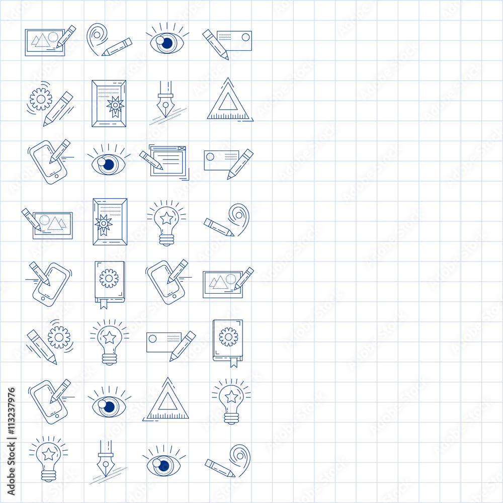 Vector icons set Creative process Vector icons set Creative process