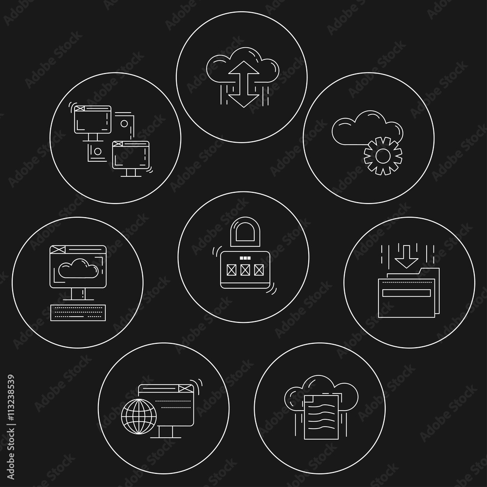 Cloud storage Vector icons set Cloud storage Vector icons set