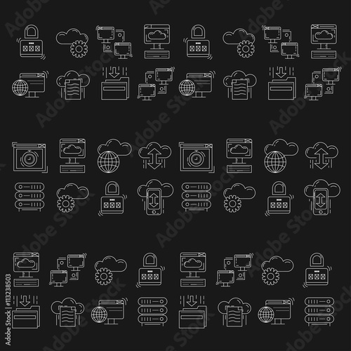 Cloud storage Vector icons set