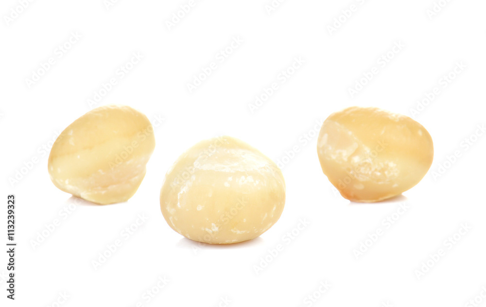 Macadamia placed on white background. Macadamia placed on white background.