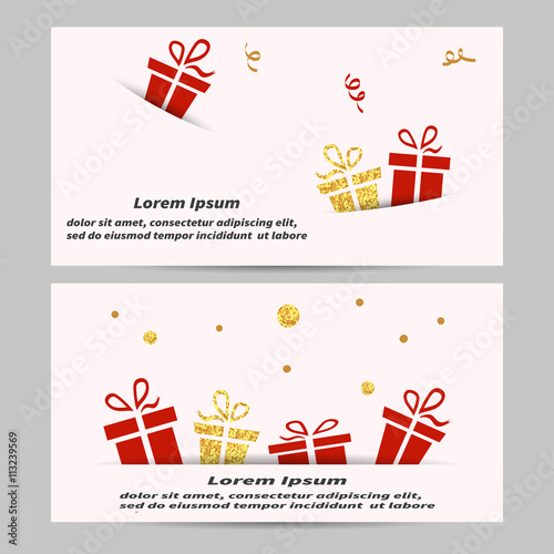 Gift voucher coupon design template. Gift certificate vector illustration.