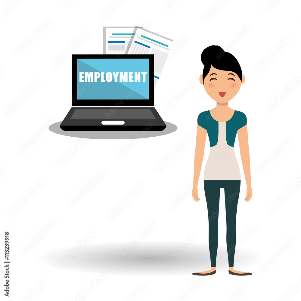 Employment design. Human resources icon. Isolated illustration Employment design. Human resources icon. Isolated illustration