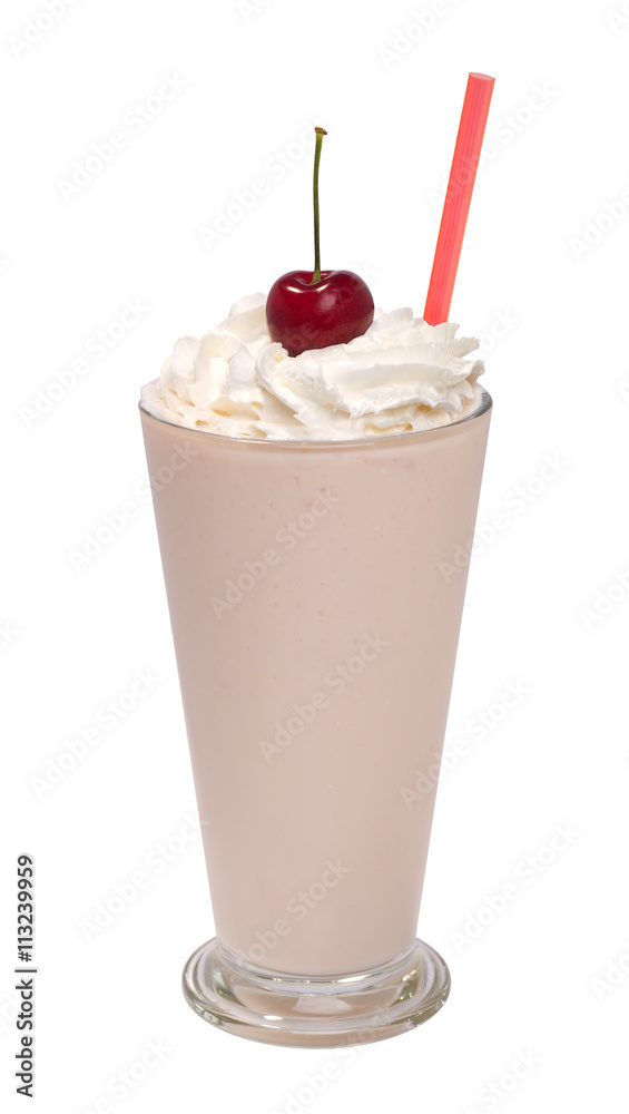cherry milkshake with whipped cream isolated cherry milkshake with whipped cream isolated