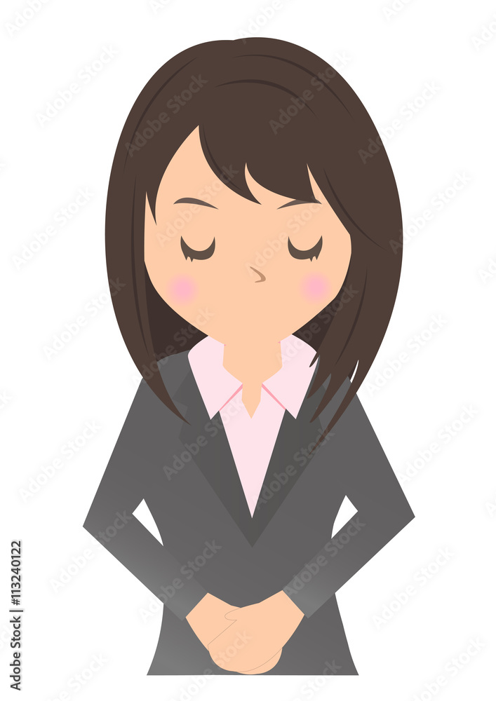 お辞儀をする女性会社員 お辞儀をする女性会社員