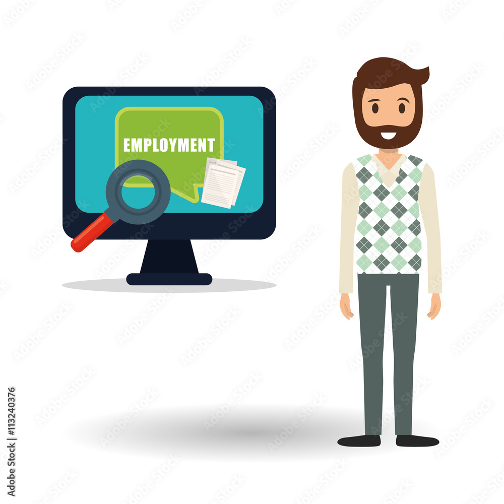 Employment design. Human resources icon. Isolated illustration Employment design. Human resources icon. Isolated illustration