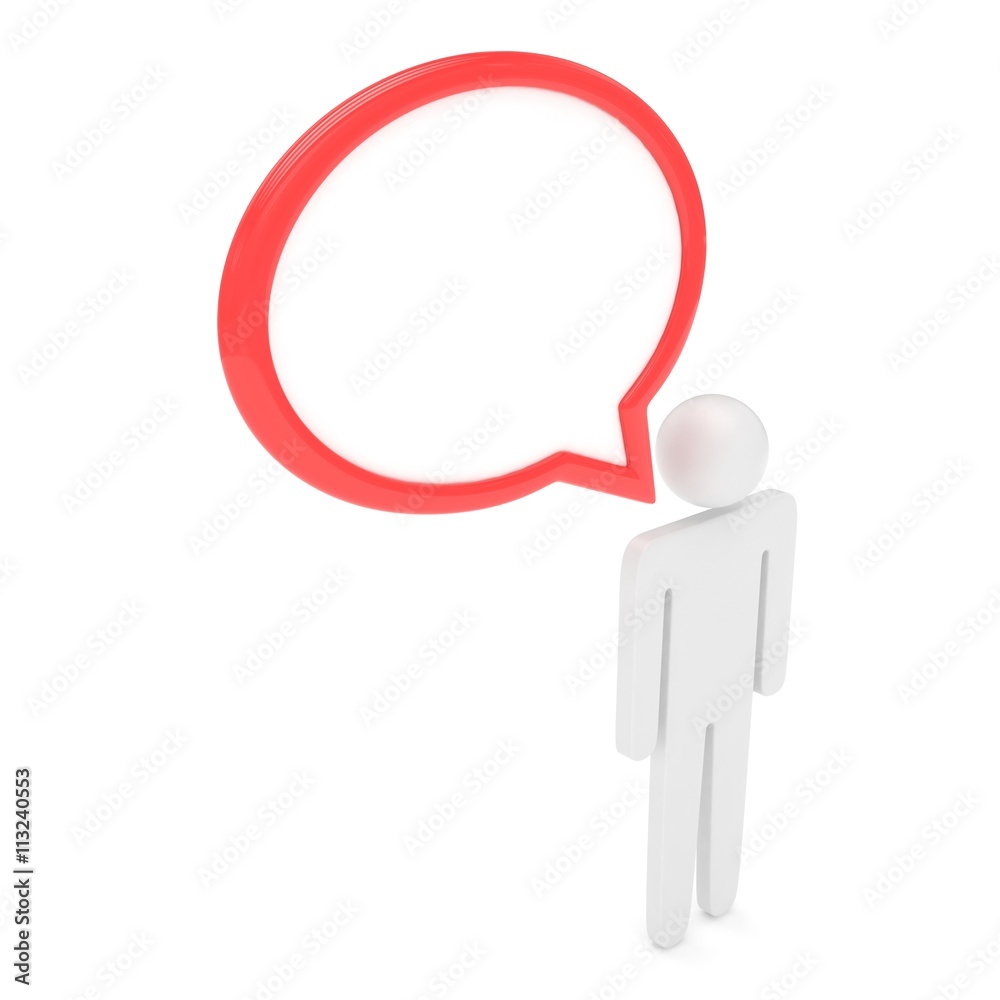 3d man with talk bubbles isolated over a white background. 3d rendering. 3d man with talk bubbles isolated over a white background. 3d rendering.