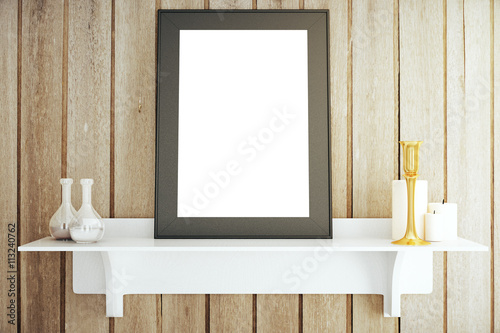 White shelf with frame