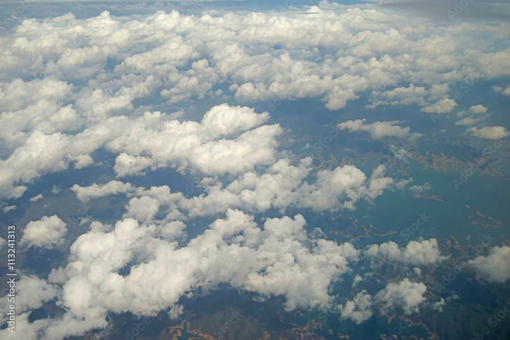clouds view from the window of an airplane clouds view from the window of an airplane