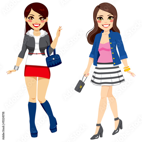 Two young beautiful fashion...