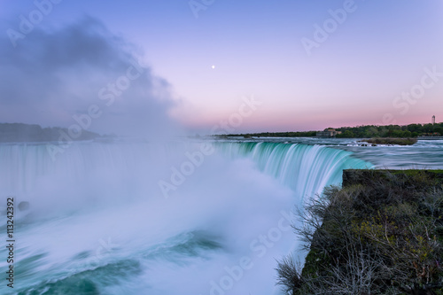 View of Niagara Falls  Ontario  Canada during sunset