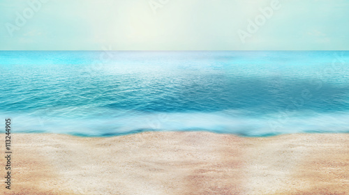 summer time golden paradise beach water photo and 3D render background
