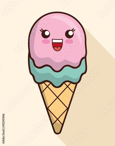 Ice cream design. Cartoon icon. dessert illustration,
