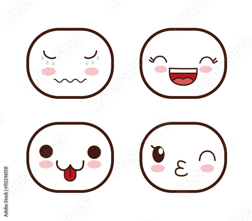 Face design. Icon set. Expression illustration. cartoon icon