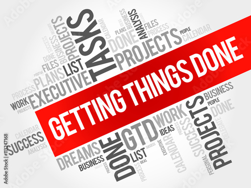 Getting Things Done Word Cloud, Business Concept Background photo