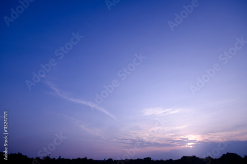 purple sky and clouds in evening time
