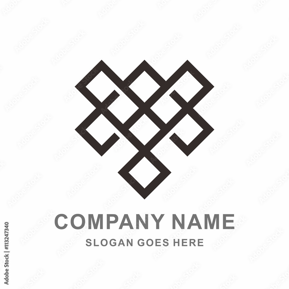 Geometric Ornament Square Line Vector Logo Template Geometric Ornament Square Line Vector Logo Template