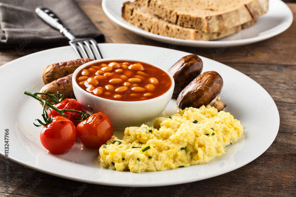 Englisches Frühstück english breakfast StockFoto Adobe Stock