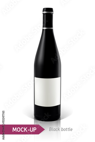 black bottles of wine or cocktail