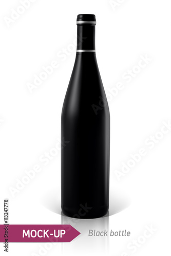 black bottles of wine or cocktail