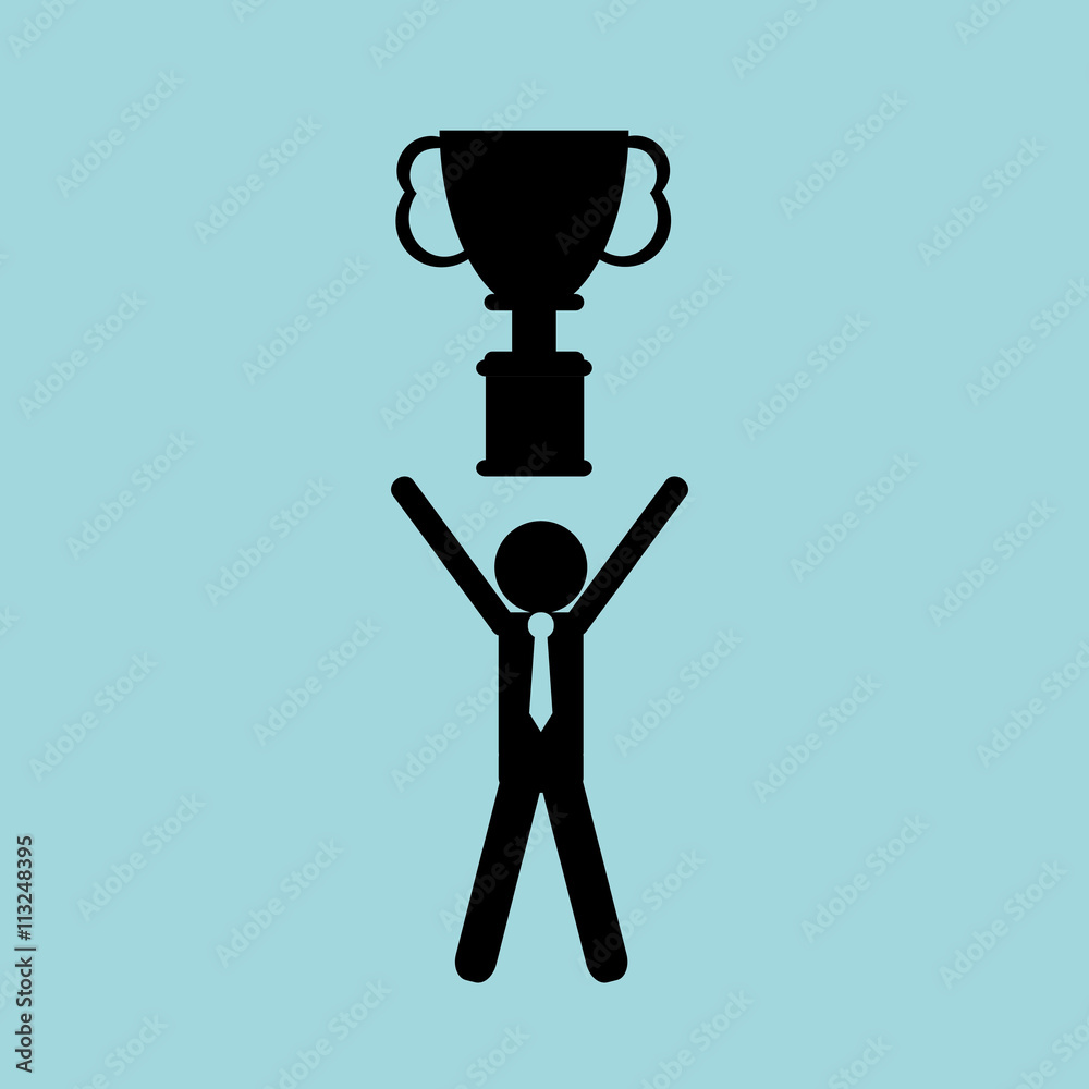 Success design. Winner icon. Flat illustration, vector graphic Success design. Winner icon. Flat illustration, vector graphic