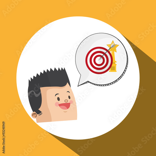 Success design. Winner icon. Flat illustration, vector graphic