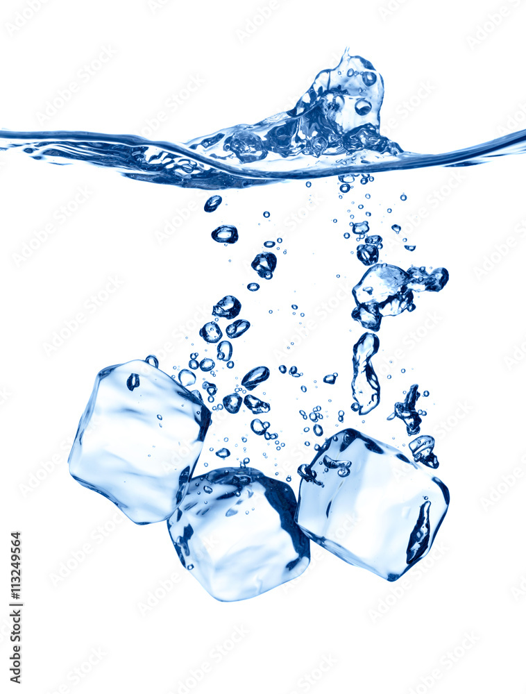 ice cube splash in water cold ice cube splash in water cold