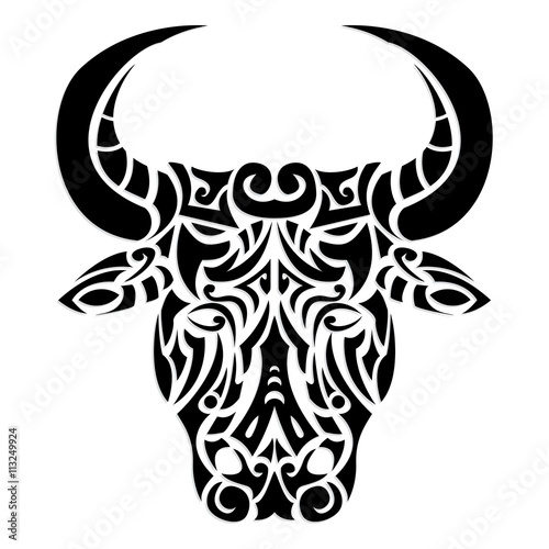 ornamental bull head / tattoo illustration