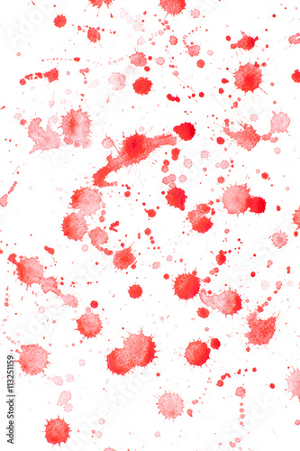 Red watercolor blood stains