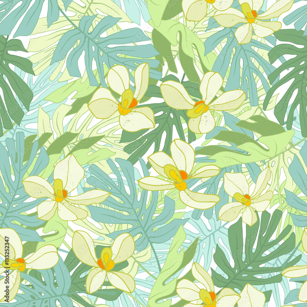 Tropical palm leaves. Tropical palm leaves.