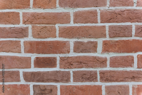 Closeup texture of red brickwall