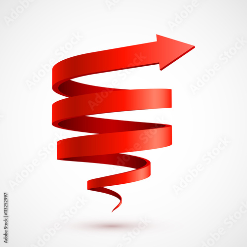 Red spiral arrow 3D