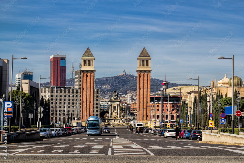 Fototapeta premium Barcelona, tablica Hiszpanii