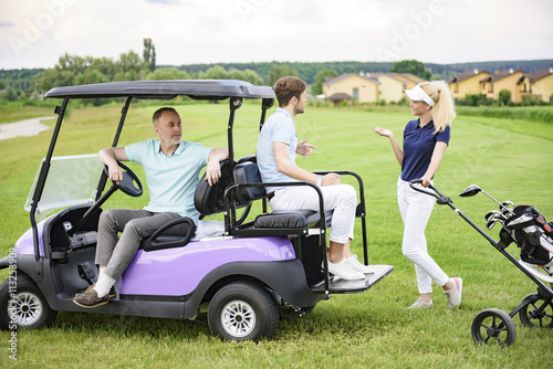 Golfing companions on golf course