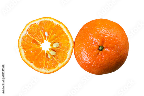 Fresh orange isolated on white background