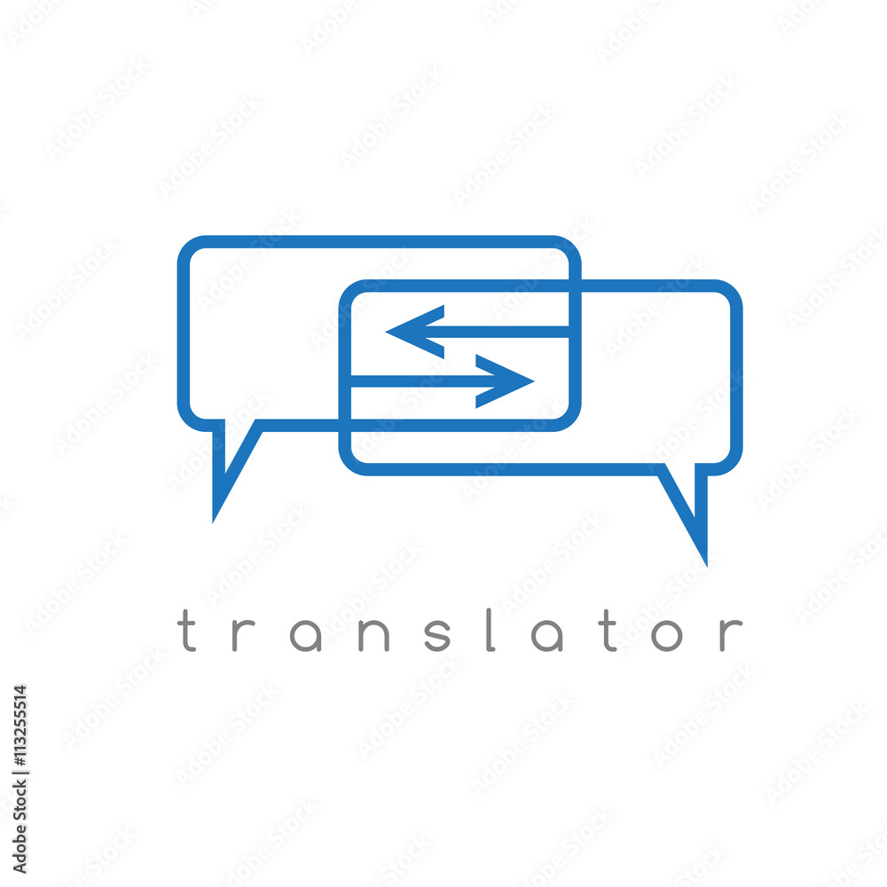 Naklejka premium vector illustration of web translator with arrows