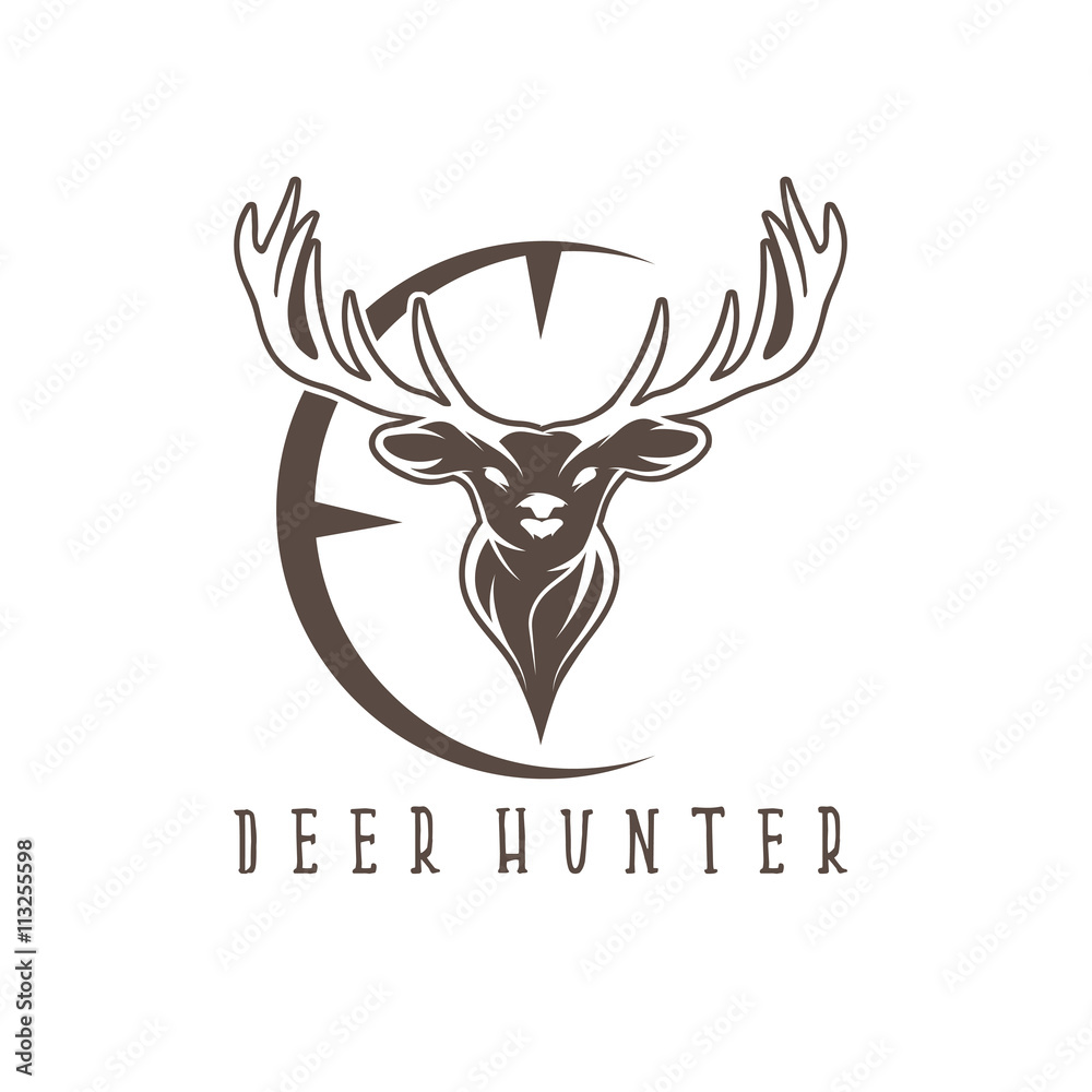 deer head with target vector design template deer head with target vector design template