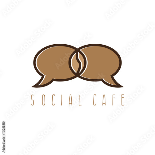 vector illustration concept of bubble in coffee bean shape