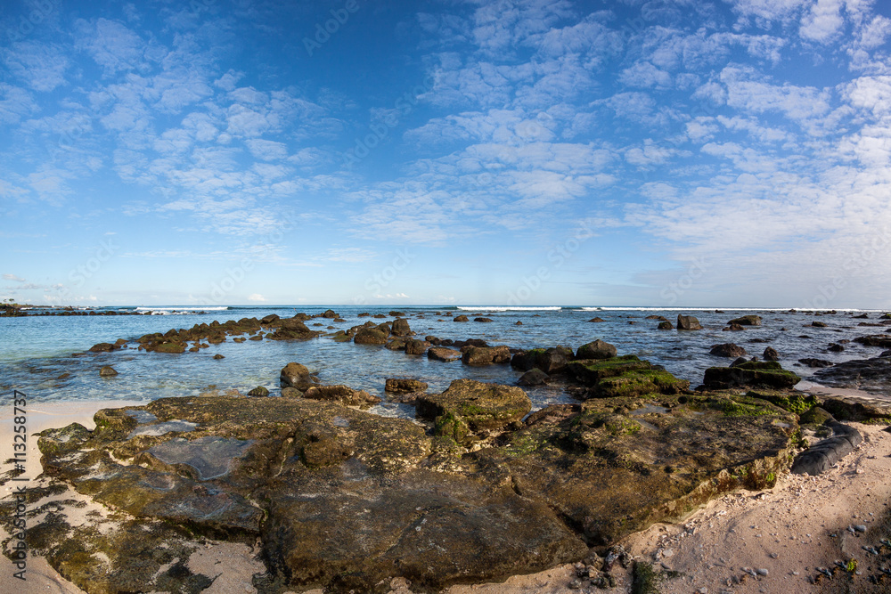 tropical beach in Mauritius Island, Indian Ocean tropical beach in Mauritius Island, Indian Ocean