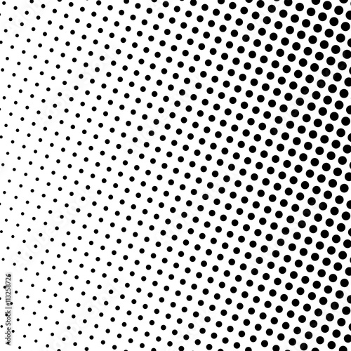 Pop Art Background, Black Dots on a White Background, Gradient Halftone Background, Retro Style, Vector Illustration