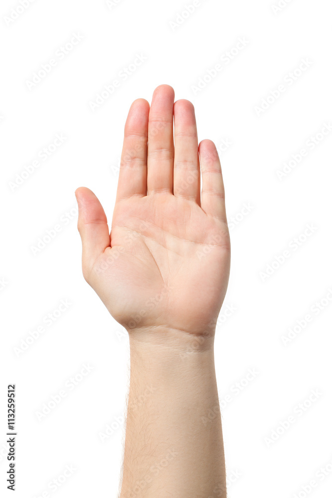 Man hand sign isolated on white background Man hand sign isolated on white background