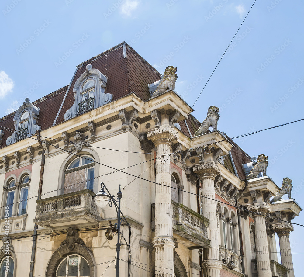 Fototapeta premium House with Lions in Pre Romantic Genovese style, in Constanta, Romania