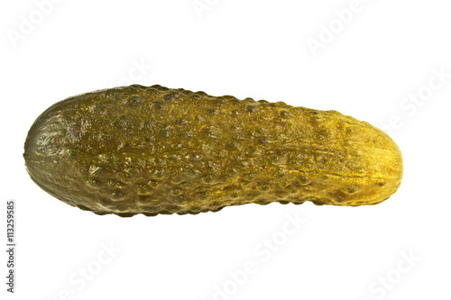 Marinated pickled cucumber isolated on white background