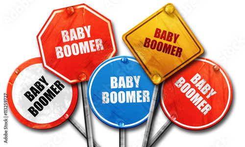 baby boomer, 3D rendering, rough street sign collection