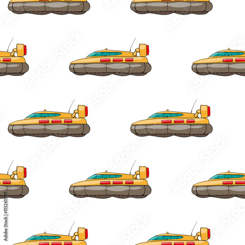 Bilde på lerret seamless pattern. Hand drawn water transpor. kids toy hovercraft