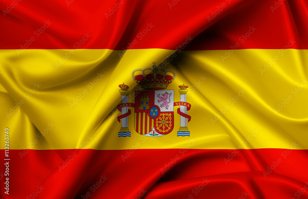 Spain flag of silk illustration Spain flag of silk illustration