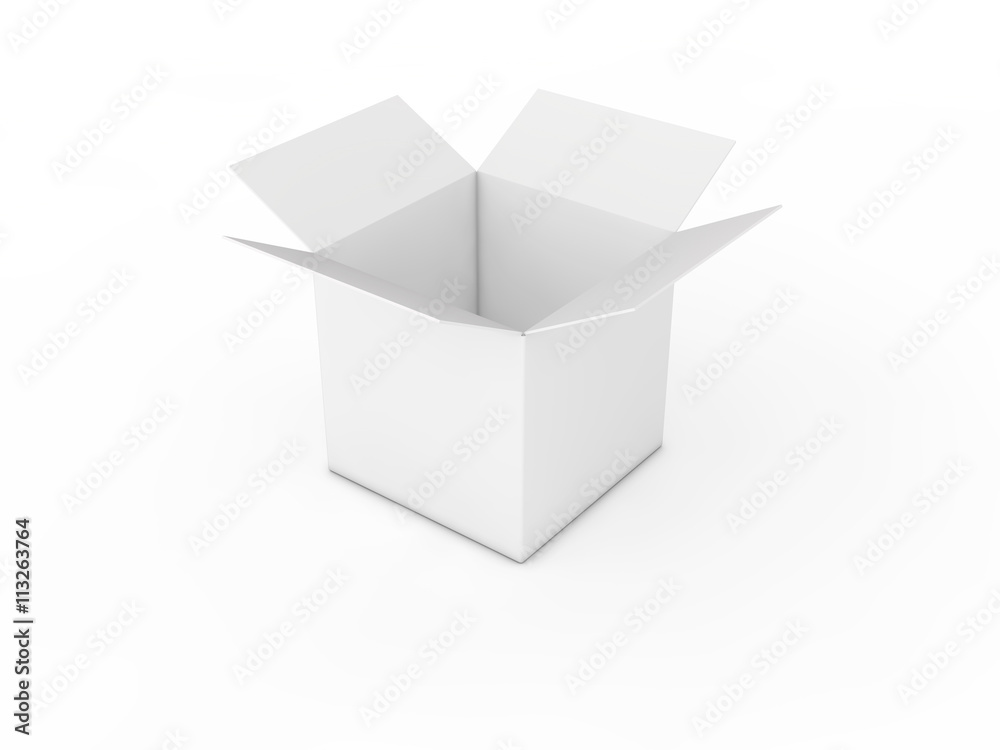 Open box on white background. 3d illustration Open box on white background. 3d illustration