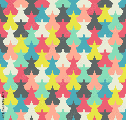Seamless pattern. Colorful abstract stars.